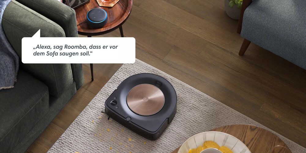 Alexa kommuniziert mit einem Roomba