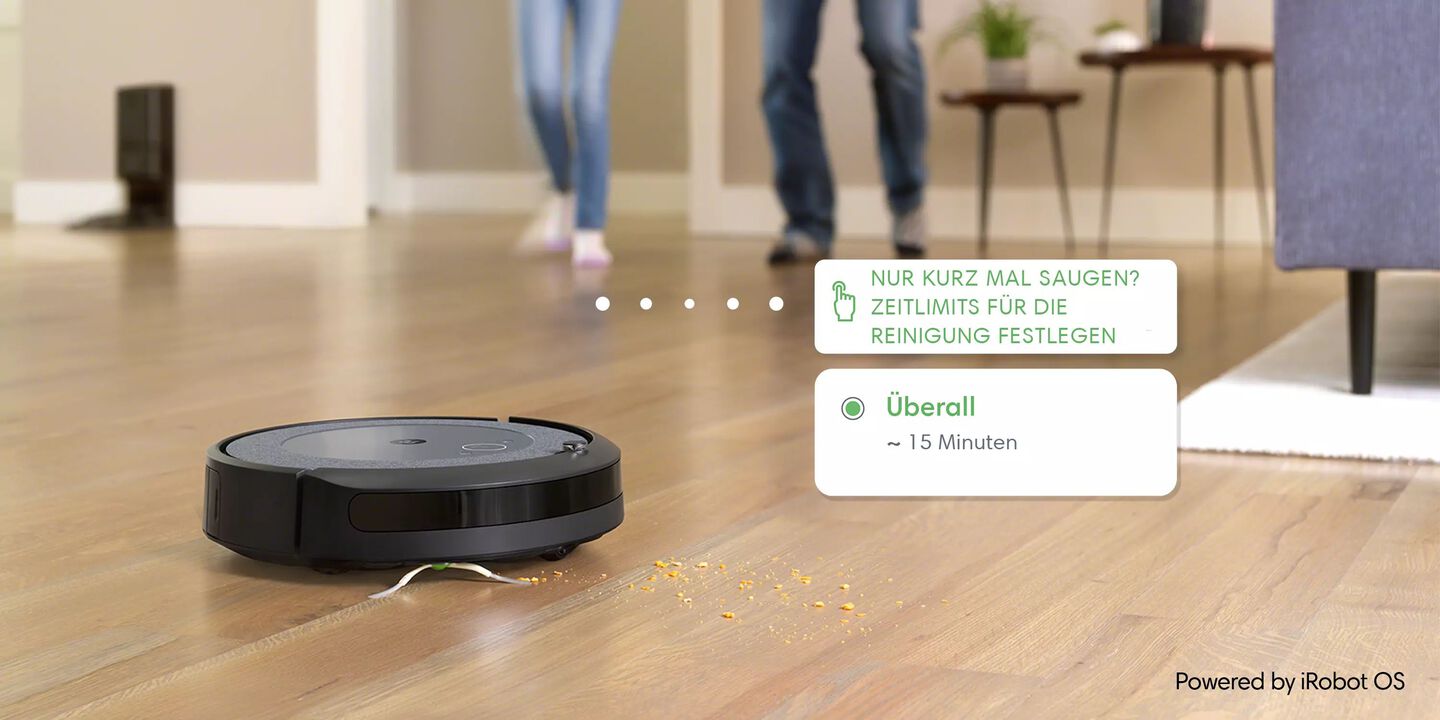 Einstellen der Reinigungsdauer für eine Kurzreinigung.