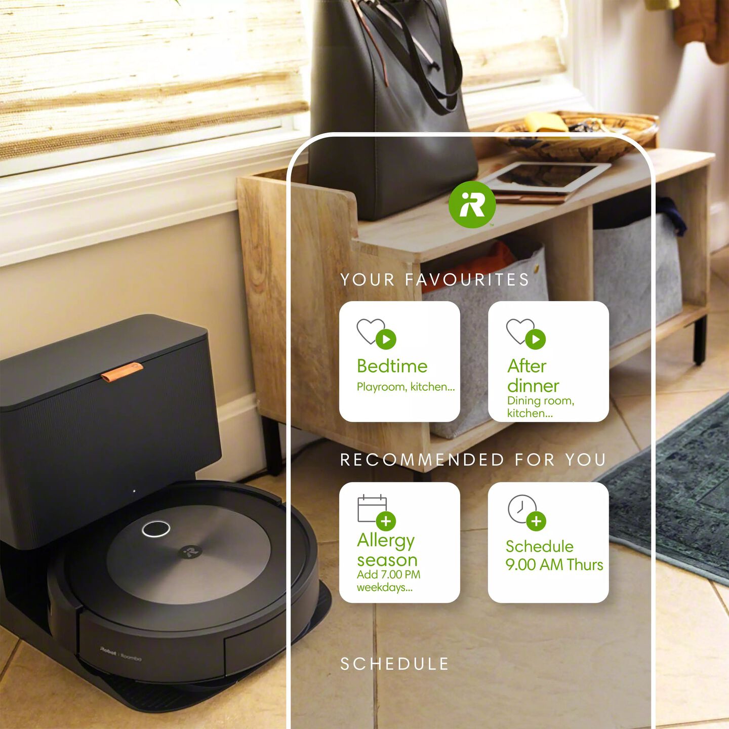 Favorite and recommended cleaning routines on a phone