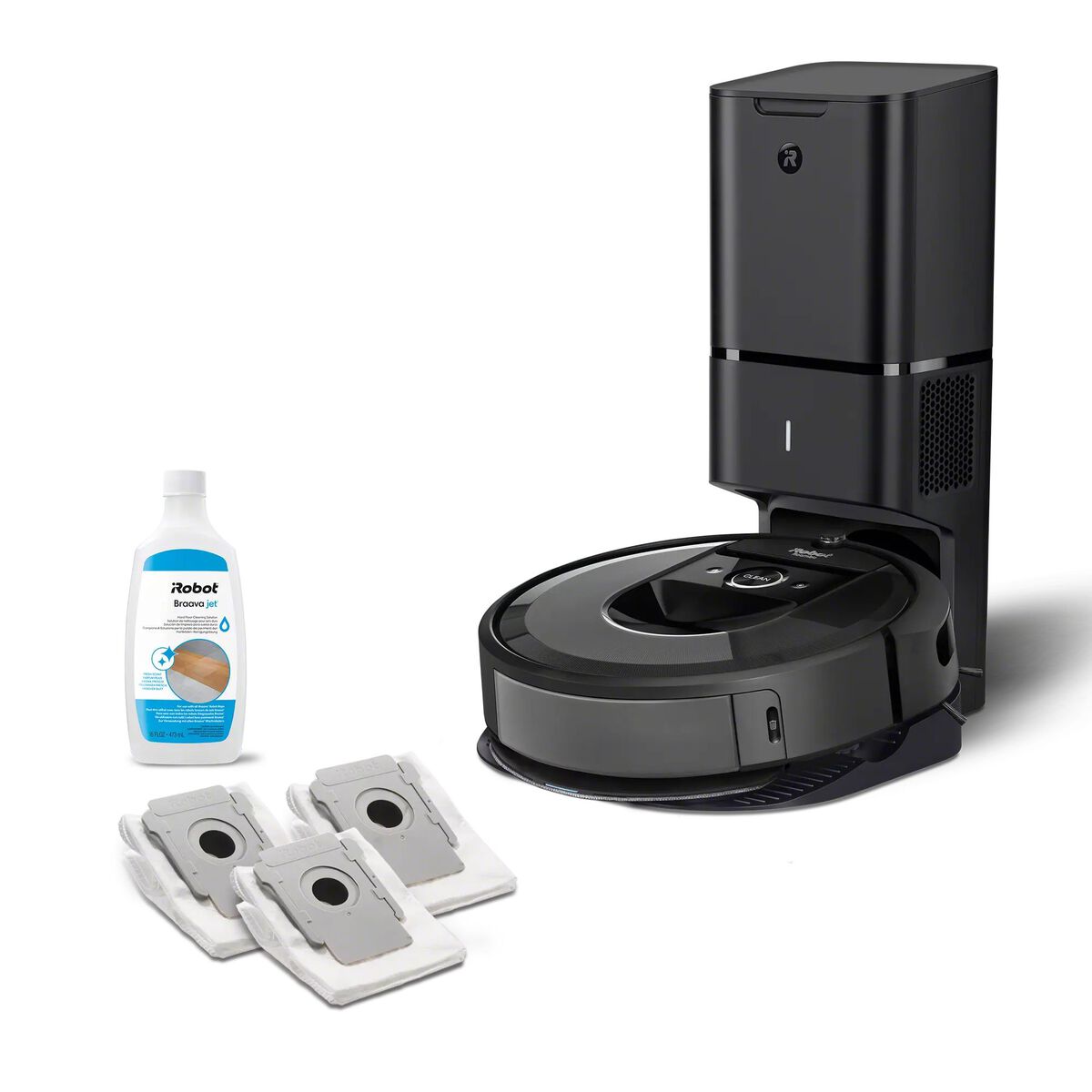 Roomba Combo® i8+ robotstofzuiger en dweilrobot + 3x vuilafvoerzak + schoonmaakproduct voor harde vloeren, , large image number 0