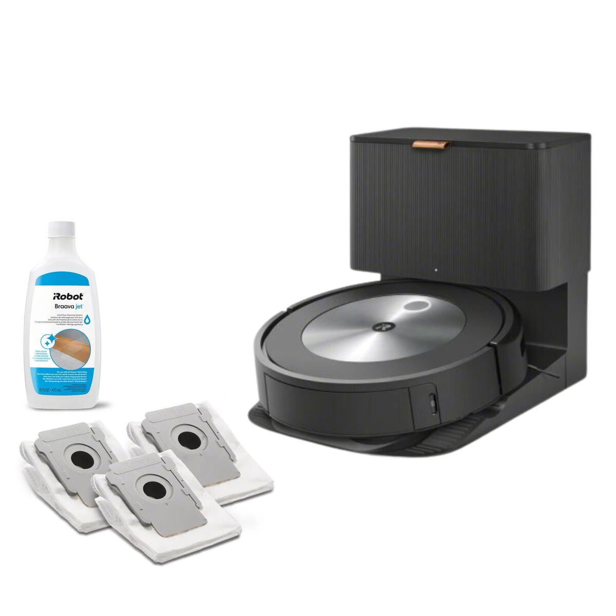Roomba Combo® j7+ robotstofzuiger en dweilrobot + 3x vuilafvoerzak + schoonmaakproduct voor harde vloeren, , large image number 0